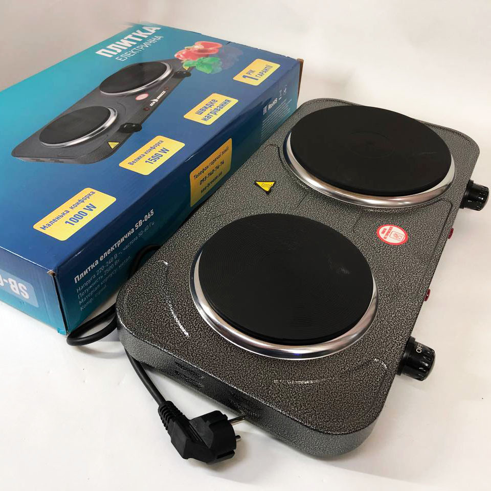 Плита электрическая настольная дисковая на две конфорки Sea Breeze SB-065 2500 Вт TE-45 Львов - изображение 3