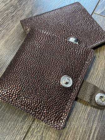 Тонкий женский кошелёк бронзового цвета из натуральной кожи PS Leather Киев - изображение 2