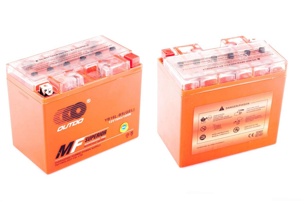 АКБ 12V 19А гелевый (174x100x153, оранжевый, mod:YB 16L-BS) Мукачево - изображение 1