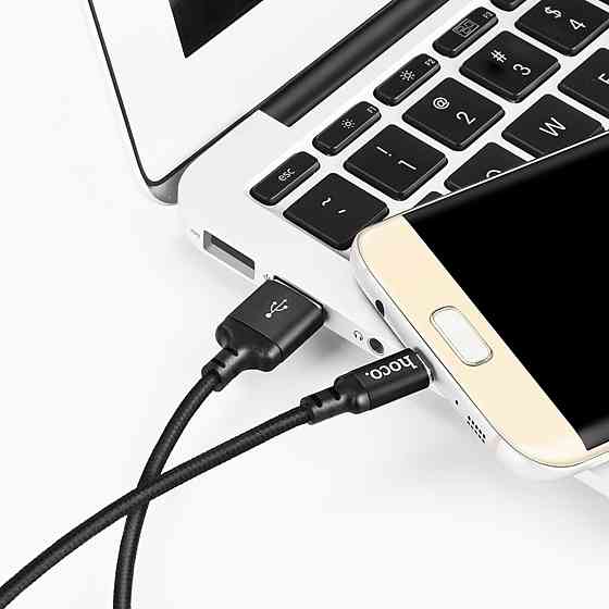 Кабель HOCO X14 USB to Micro 2A, 2m, nylon, aluminum connectors, Black Київ