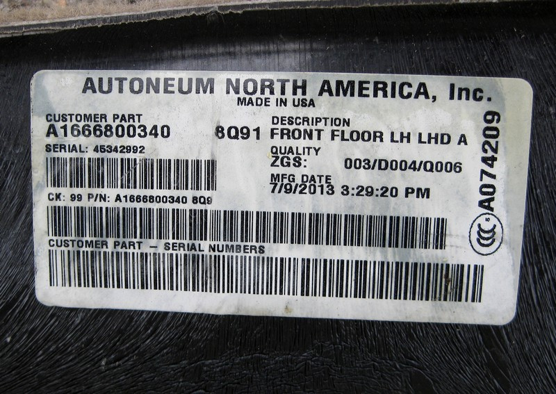 Mercedes-Benz  A1666800340 8Q91 Килим салону бежевий в ногах водія ML W166 GL X166 Одеса - фото 2