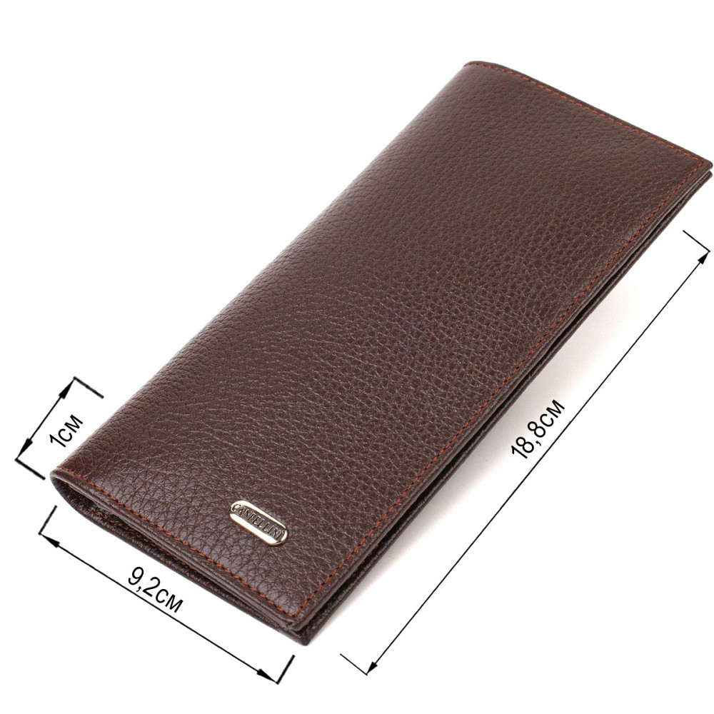 Классический мужской вертикальный бумажник из натуральной кожи CANPELLINI 21902 Коричневый Киев - изображение 3