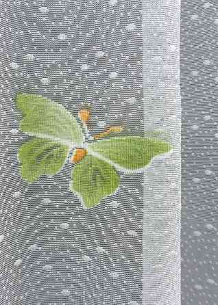 Тюль VR-Textil 1901т Жакард Білий з зеленим 300х270 см (42-0842) Київ