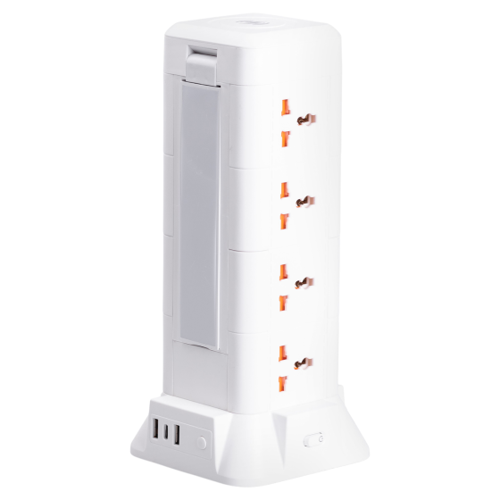 Yiwu Мережевий фільтр подовжувач 2.8 м з лампою на 12 універсальних розеток з 2 USB, 1 Type-C, Коломия