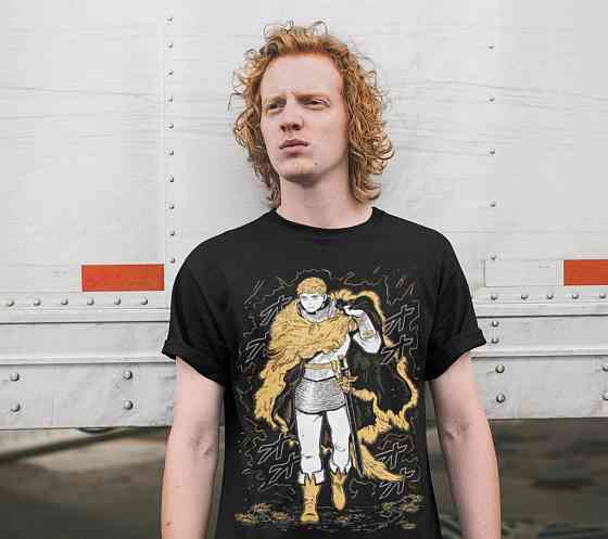 Футболка з аніме принтом Лаіос Тоуден Дунгеон Месхі оверсайз (S/M/L) Чорний AnimeJ1099 Дніпро
