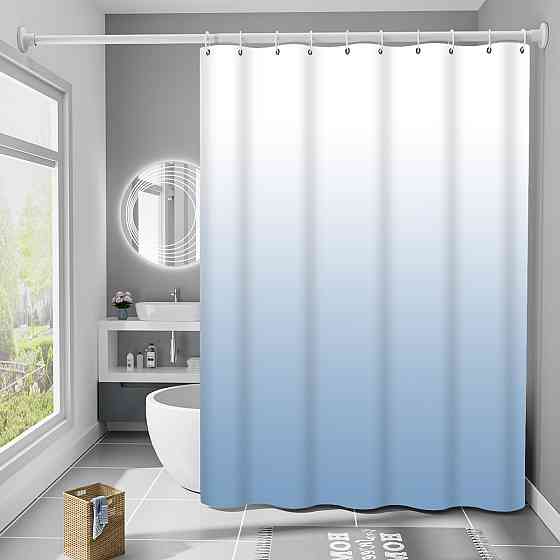 Шторка для ванны из полиэстера водонепроницаемая Bathlux 180x180 см с кольцами, занавеска для ванной комнаты Каменец-Подольский