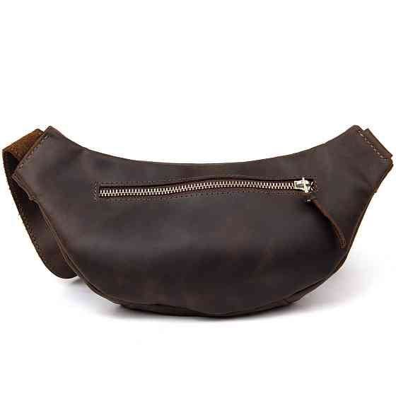 Бананка в винтажной коже GRANDE PELLE 11154 Коричневая Киев