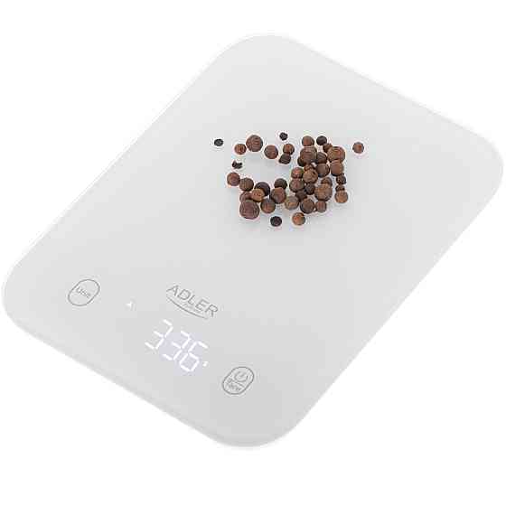 Ваги кухонні Adler AD 3181 white електронні/ 10кг/ г; кг, фунт/ 2хААА/ автовимкнення/ скло Вінниця