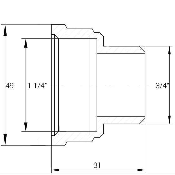 Перехідник редукційний 1 1/4″х 3/4″ВЗ нікельований А0607А(нк) Киев