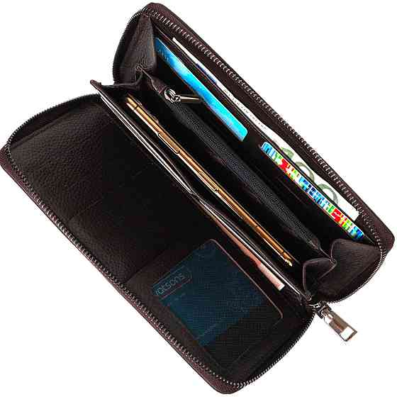 Цікавий чоловічий клатч з одним відділенням із натуральної шкіри Коричневий (BOND) Київ