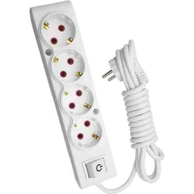 Мережевий подовжувач TECCO 5м 4 поста white (8681277842764) Вінниця