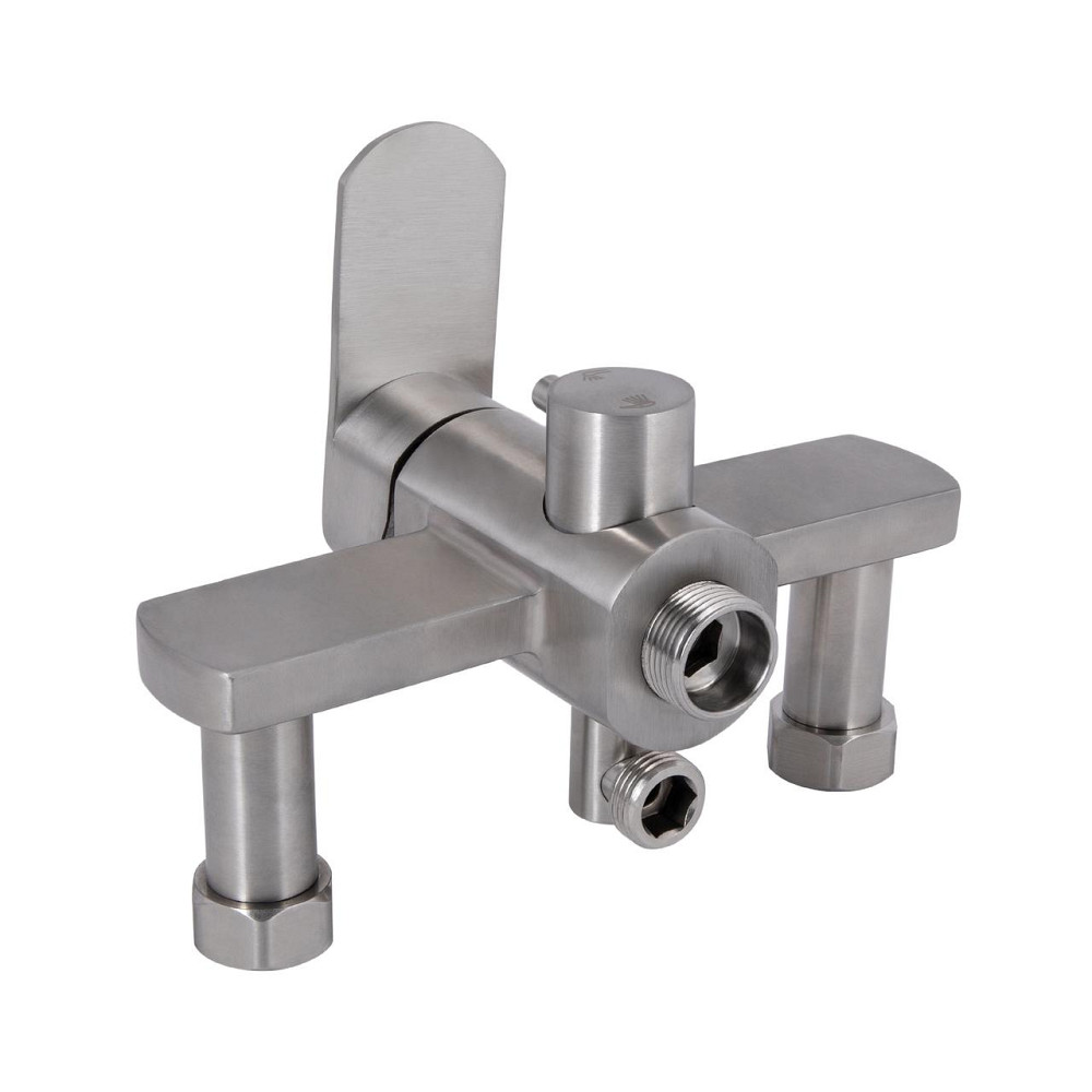 Змішувач для ванни Lidz Luna 005 (з душовим гарнітуром) (k35) LDLUN005NKS46093 Nickel Київ - фото 4