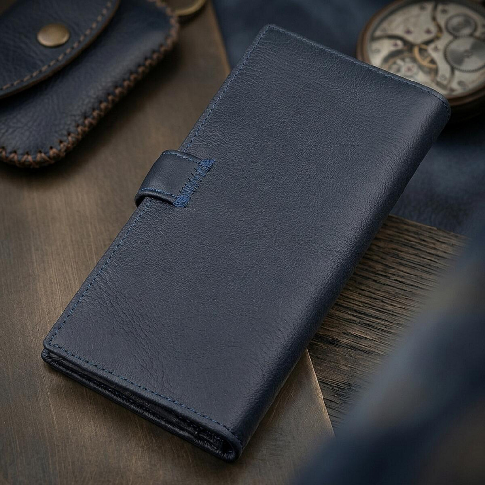 Чоловічий купюрник ST Leather 18365 (ST147) шкіряний Синій Київ - фото 10