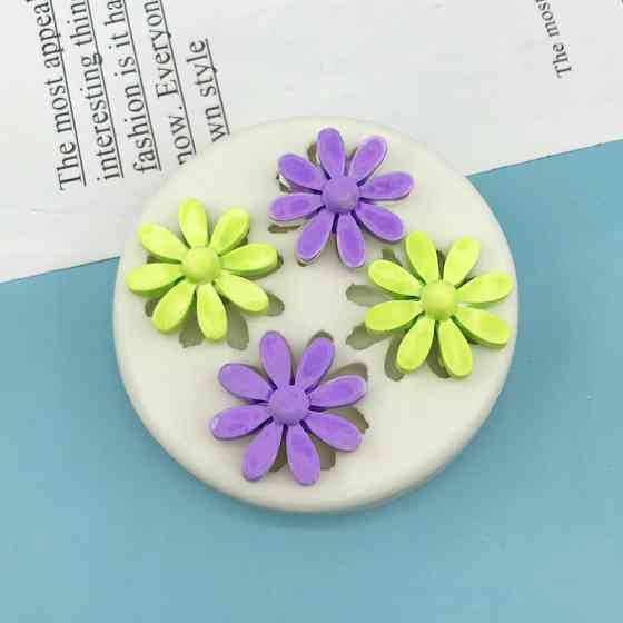 Молд силіконовий Ромашки 76 мм сірий Київ