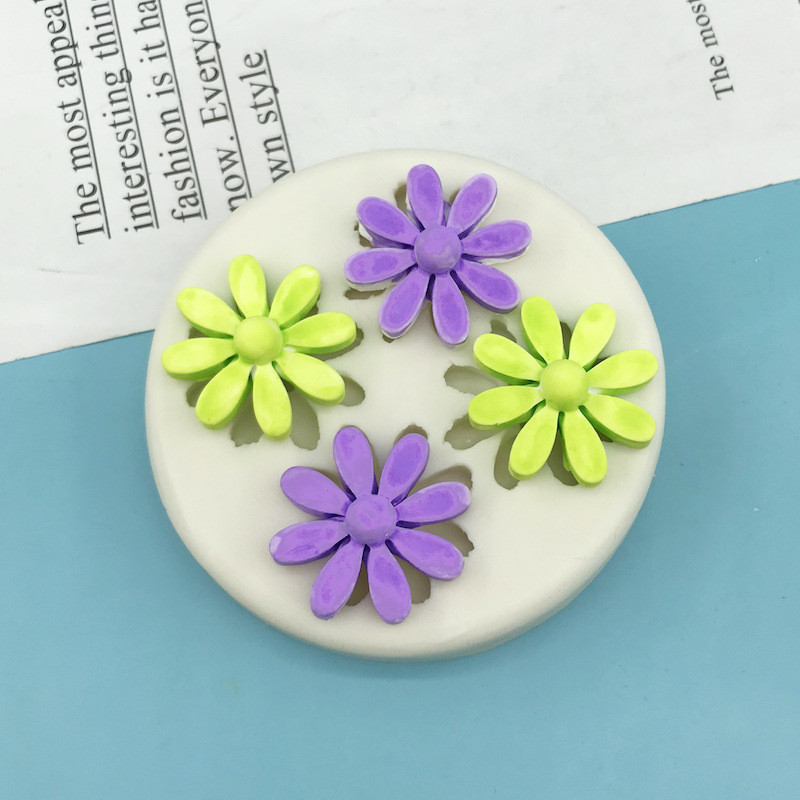 Молд силиконовый Ромашки 76 мм серый Киев - изображение 1