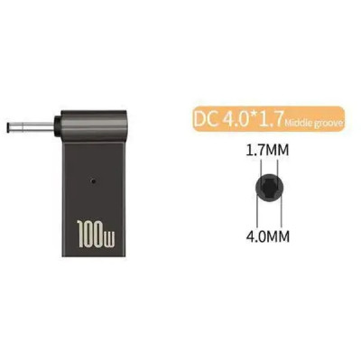 Адаптер PD 100W USB Type-C Female to DC Male Jack 4.0x1.7 mm LENOVO ST-Lab (PD100W-4.0x1.7mm) Вінниця - фото 1