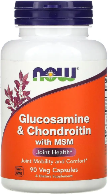 Глюкозамін та хондроїтин з MСM Now Foods Glucosamine & Chondroitin with MSM 90 раст капс Київ - фото 1