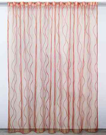 Тюль VR-Textil 1351т Органза з нейлоновою вишивкою Бордовий з золотистим 300х270 см (42-0078) Київ