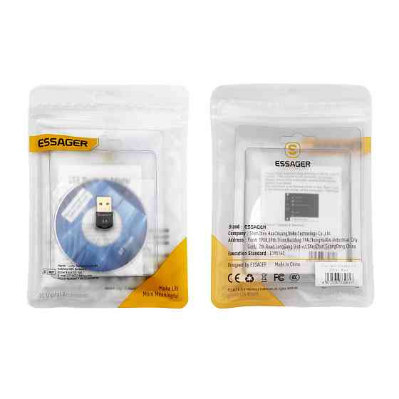Bluetooth адаптер ESSAGER Mini BT5.0 Adapter Black EBT50-MN01 Одеса