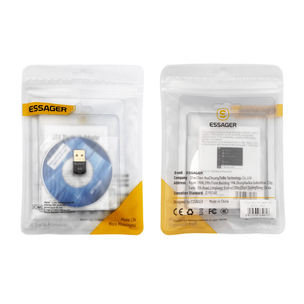 Bluetooth адаптер ESSAGER Mini BT5.0 Adapter Black EBT50-MN01 Одеса - фото 2