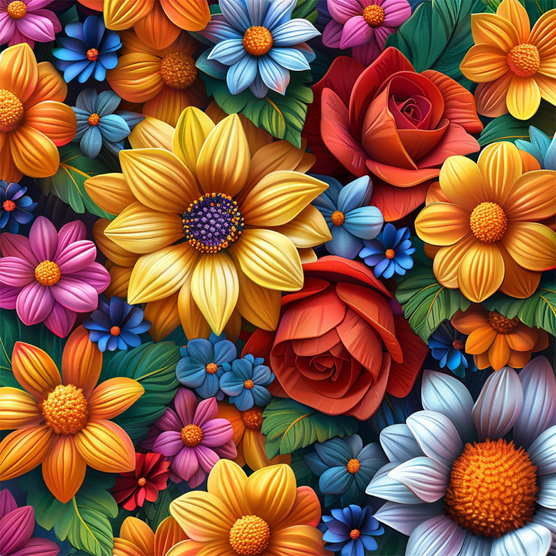 Алмазна мозаїка "Квіткова колекція" BH029 неповна викладка 25х25 см Вінниця - фото 2