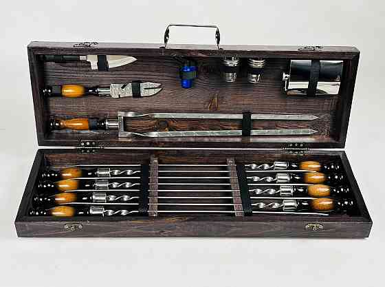 Подарунковий набір шампурів в дерев'яному кейсі для пікніка СКІФ HAPPY DAYS Тернопіль