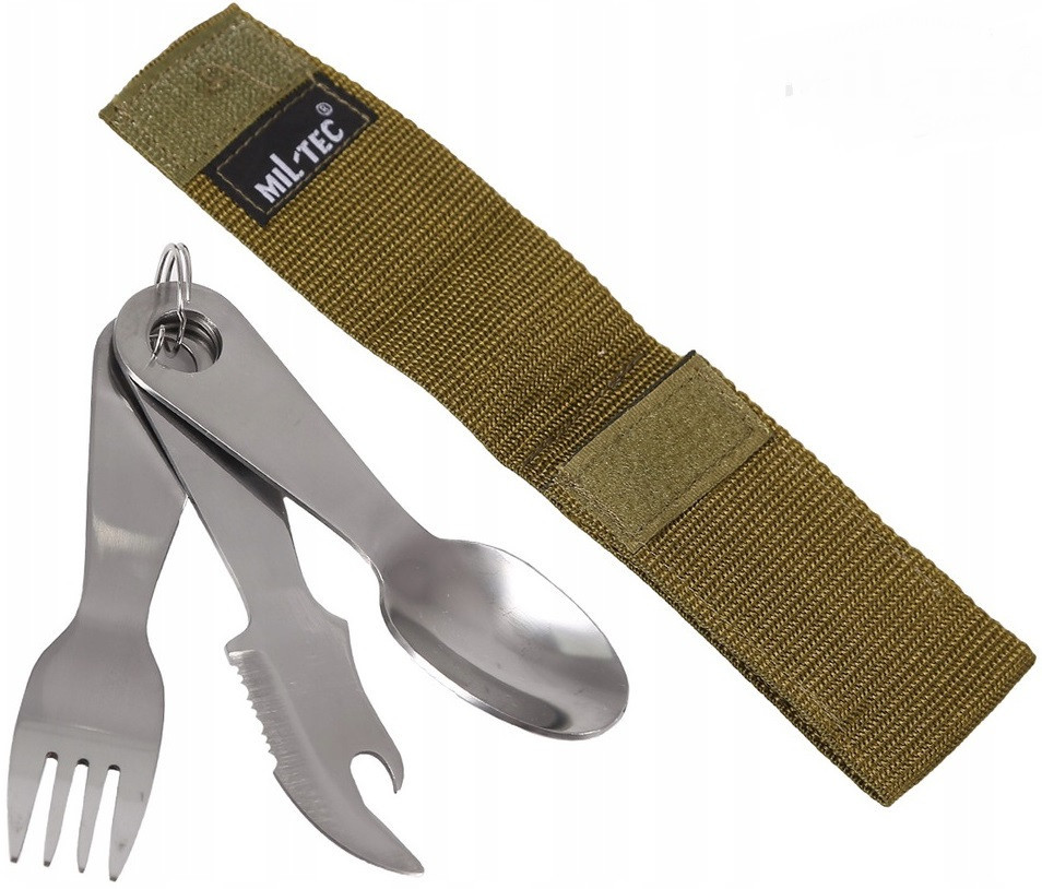 Туристичний Набір Столових приладів 3 предмети з чохлом Mil-Tec від Sturm (14624000) Нержавіюча сталь Нововолинськ - фото 2