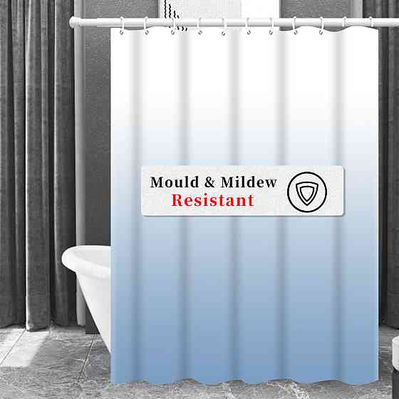 Шторка для ванны из полиэстера водонепроницаемая Bathlux 180x180 см с кольцами, занавеска для ванной комнаты Каменец-Подольский