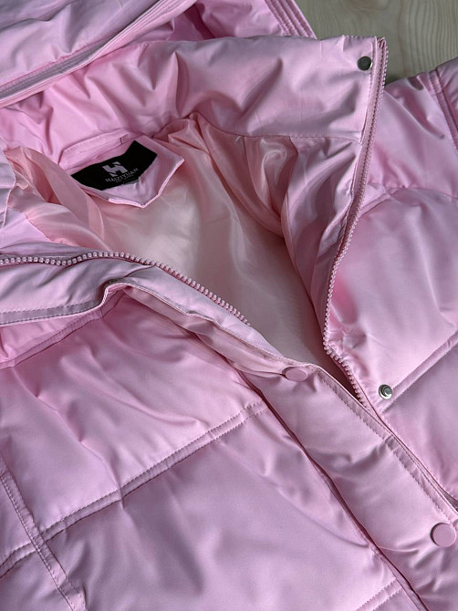 Куртка жіноча Haiziyuan 8589 середня довжина з капюшоном рожева, рожевий, L Київ - фото 4