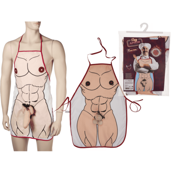 Кухонний фартух з плюшевим пенісом Sexy Apron Male Body With Plush Penis Sex Aura Київ