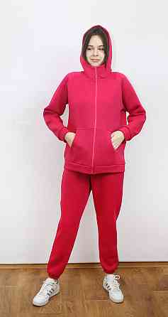 Теплый спортивный костюм женский на змейке Малиновый 42/44 Харьков