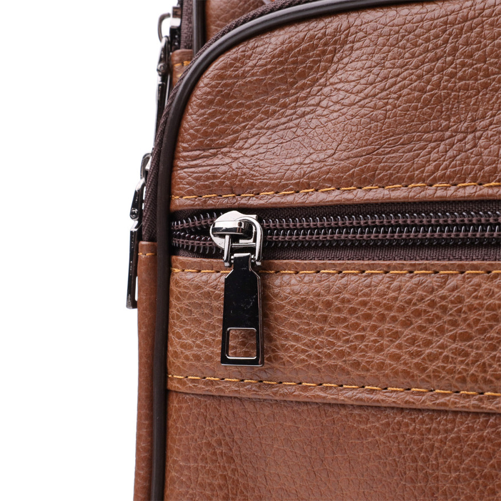 Сумка чоловіча з ручкою для перенесення в руці з натуральної шкіри Vintage 23031 Світло-коричневий Київ - фото 10