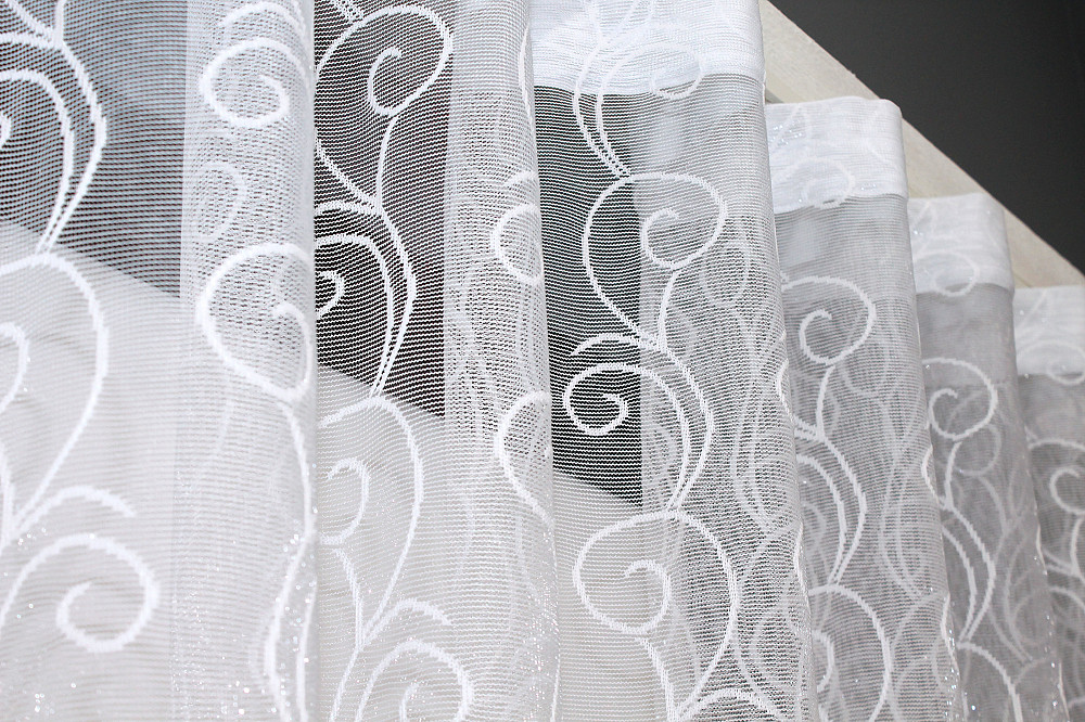 Тюль жаккард VR-Textil № 1322т Арка на кухню цвет белый 300х150 см (53-0049) Киев - изображение 7