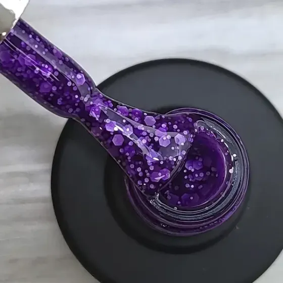 Гель-лак SAGA Marmelade №9 летняя коллекция оттенков мармелада (фиолетовый с хлопьями), 9 мл Киев