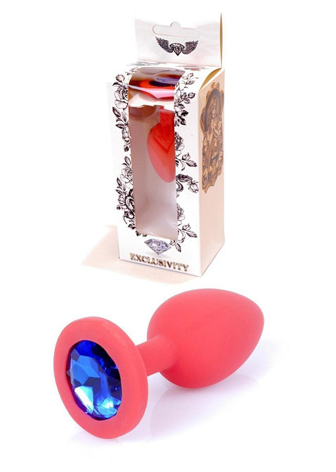 Анальна пробка - Jewellery Silicone Red Plug S Blue Sex Aura Київ - фото 1