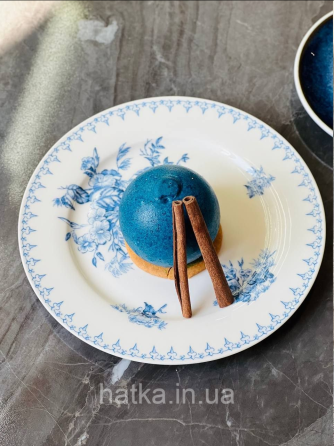 Тарілка порцеляна вінтажний стиль 20,7 см "Синя квітка" 102-1464 для дому та ресторанів Київ