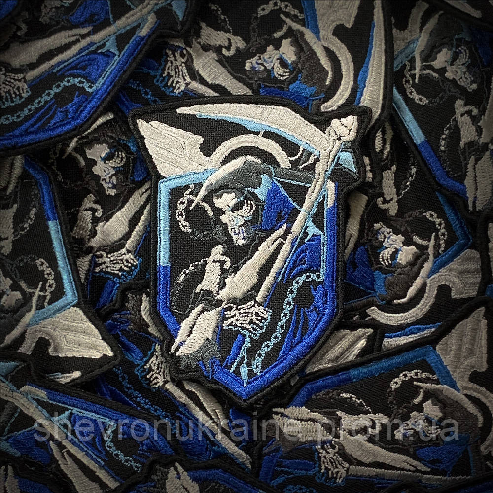 Шеврон СМЕРТЬ С КОСОЙ (Форма контурная. На липучке) Размер 8x6см Киев - изображение 1