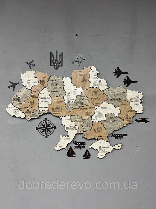 Багатошарова карта України 150х100 см. "Тополя" Вижниця - фото 3