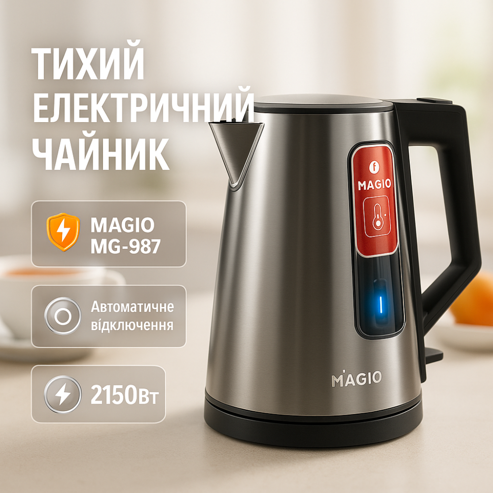 Электрочайник с автовыключением при закипании MAGIO, Мощный электрический чайник от розетки RS-62 Львов - изображение 19