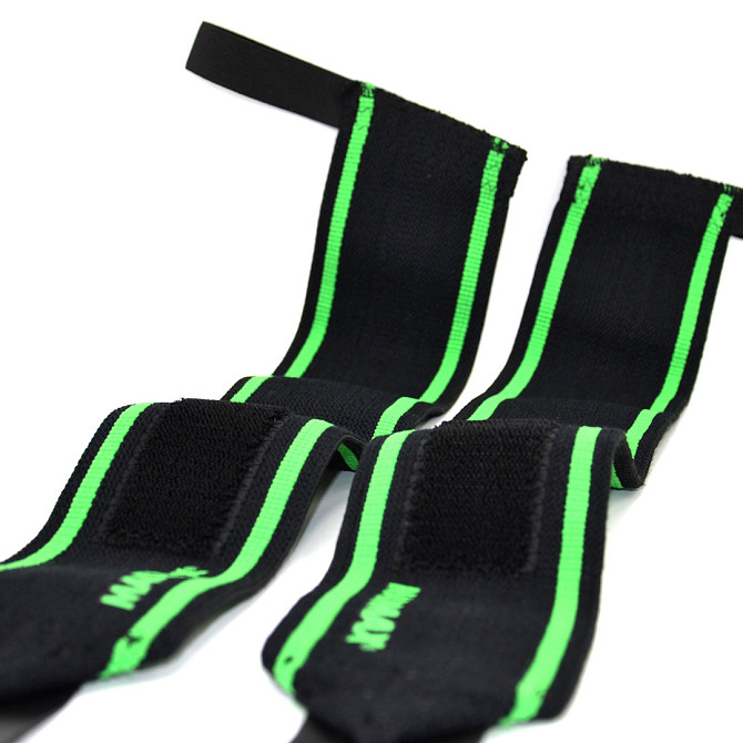 Кистьові бинти MadMax MFA-298 Wrist Wraps 18" Black/Green (пара) Кам'янське - фото 7