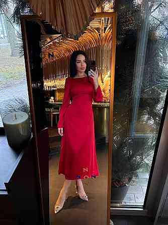 Жіноче стильне довге елегантне плаття дабл шовк Червоний, 42/46 Одеса