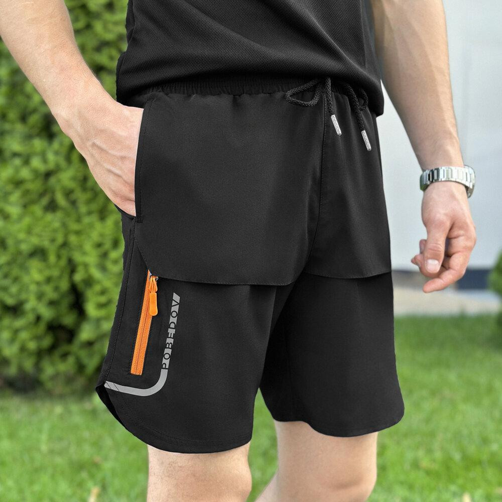 Спортивні чоловічі чорні шорти Pobedov Viter Київ - фото 1