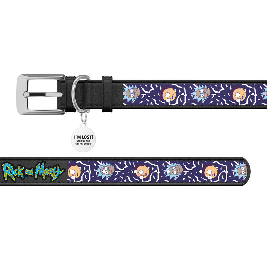 Нашийник для собак шкіряний WAUDOG Design з QR паспортом, малюнок "Рік та Морті 2", XL, Ш 35 мм Коломыя - изображение 3