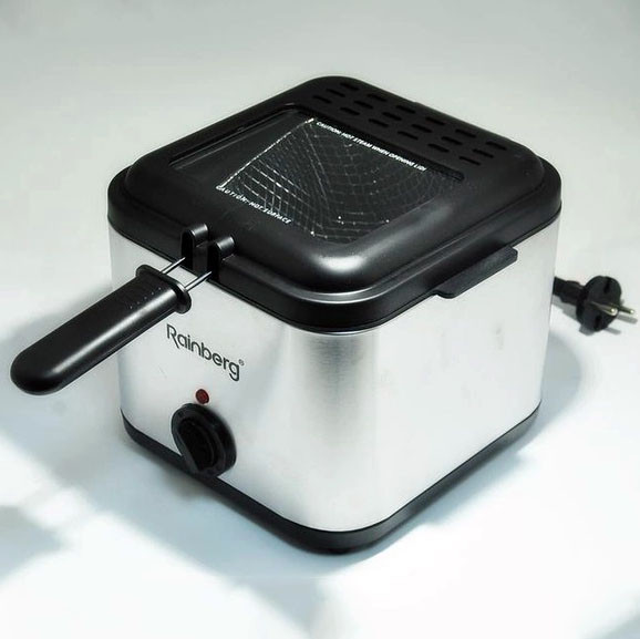 Фритюрница для дома Rainberg RB-2219 с терморегулятором и съемной чашей электрофритюрница мини фритюрница ZV-48 Львов - изображение 1