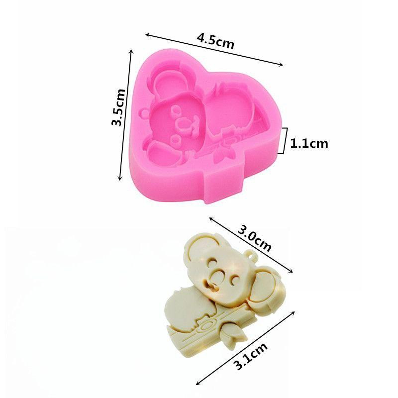 Молд для сережек Коала маленький 45 на 35 мм розовый Киев - изображение 2