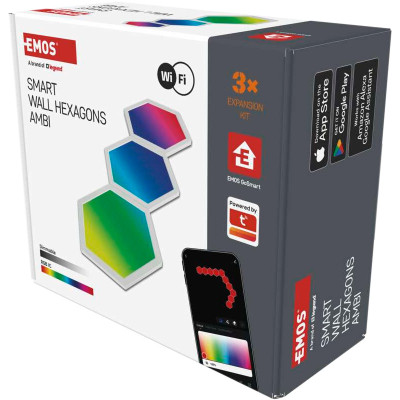 Світильник EMOS ZIW223R HEXAGON 3шт. 1,8 Вт, RGBIC, WIFI (ZIW223R) Вінниця - фото 6