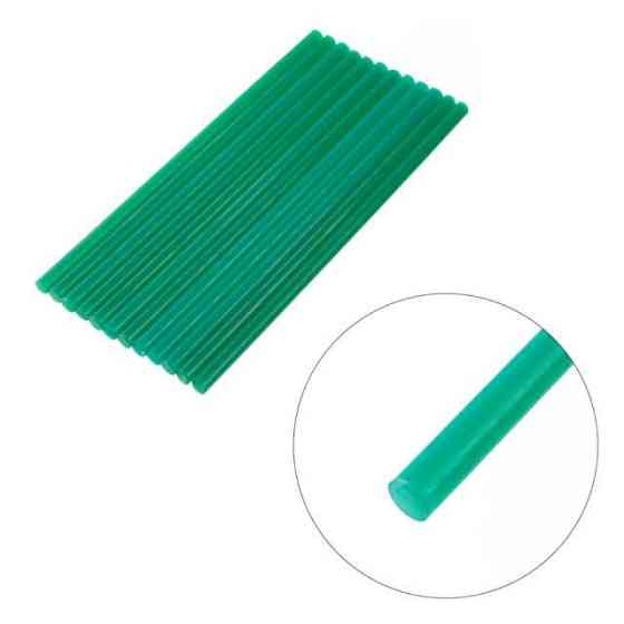Комплект клейових стрижнів зелених, 7,4×200 мм, 12 шт. INTERTOOL RT-1059 Київ