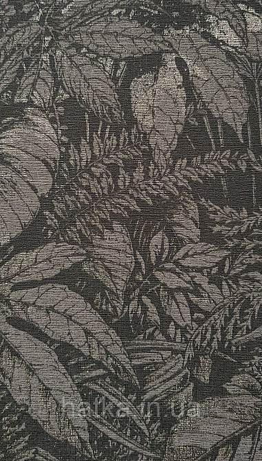 Шпалери вінілові на флізеліні AS creation Amber метрові 1.06Х10 листя гілки чорне зі сріблом Київ - фото 2