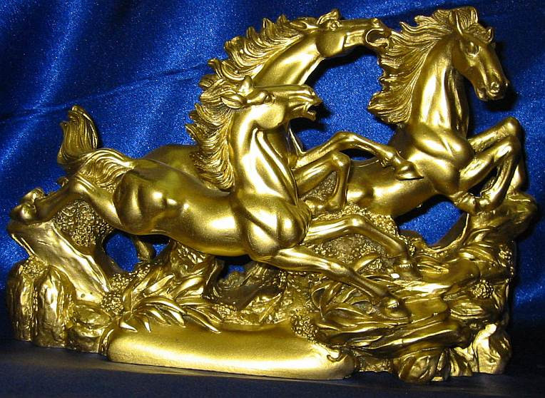 Сувенир Кони 3 шт каменная крошка желтые Киев - изображение 1