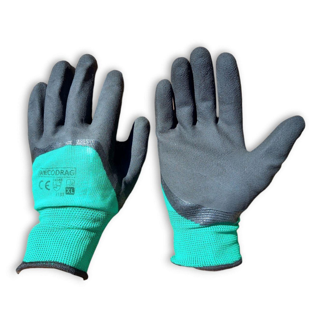 Робочі рукавиці А600 чорні з пінним латексним обливом для будівельних, садових та господарських робіт Харків - фото 2